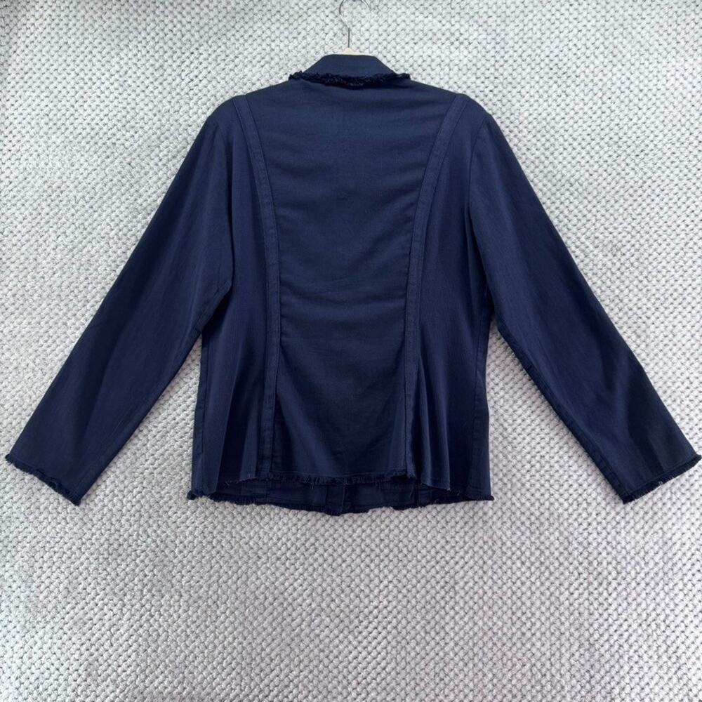 XCVI Wearables Utility Jacket Womens L Blue Button Front Pockets Boho Casual - Picture 5 of 13